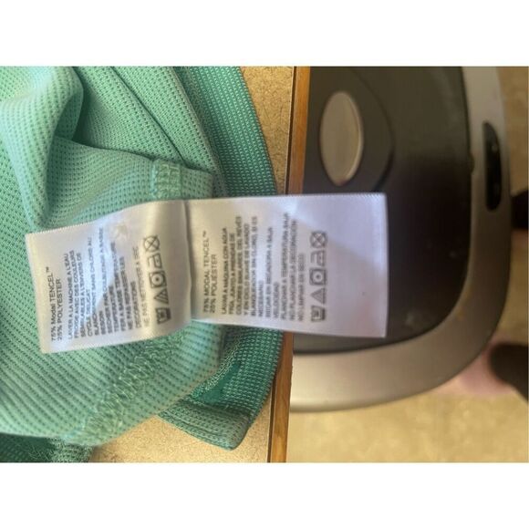 Tommy Bahama Men's Collared Henley Style Short Sleeve Aqua Blue Polo Shirt Sz L - Picture 12 of 12